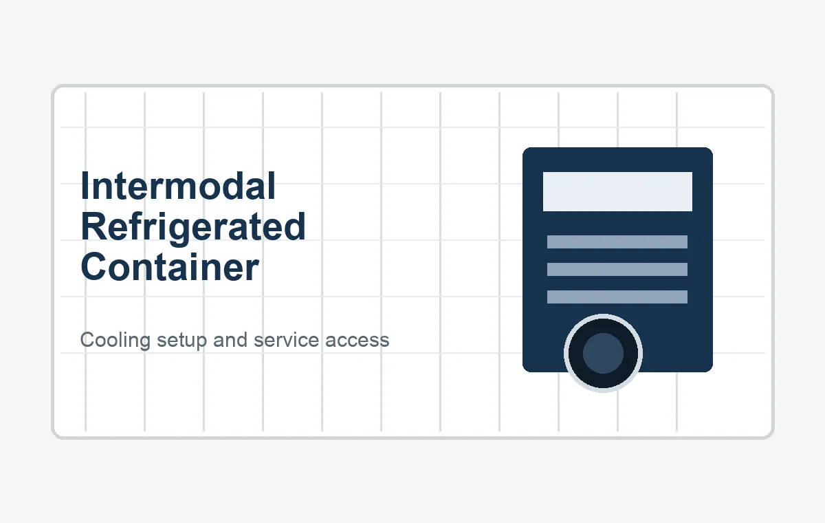 Neutral intermodal refrigerated container cooling setup diagram